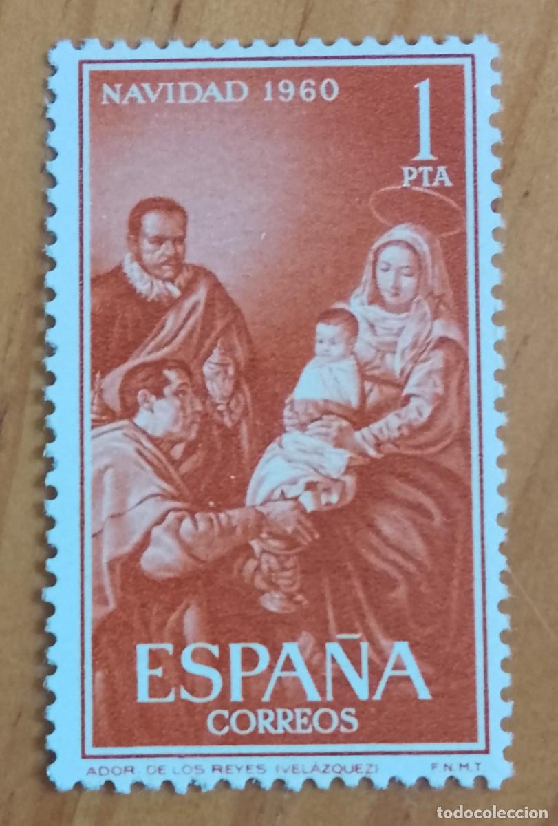 Sellos: SERIE - EDIFIL 1325 - A&Ntilde;O 1960 - NAVIDAD, LAADORACI&Oacute;N DE LOS REYES MAGOS DE VELAZQUEZ