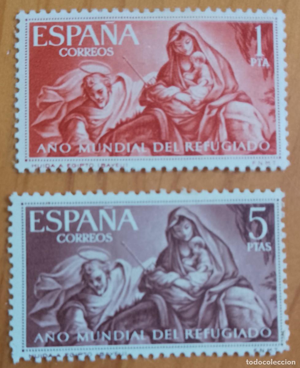 Sellos: SERIE - EDIFIL 1326 Y 1327 - A&Ntilde;O 1961 - A&Ntilde;O MUNDIAL DEL REFUGIADO. LA HUIDA A EGIPTO DE BEYEU