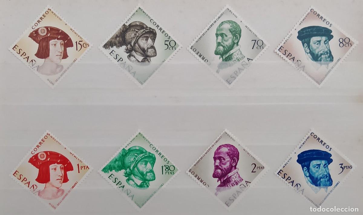 Timbres: Sellos. Edifil 1224/31. IV Centenario de la muerte de Carlos I de Espa&ntilde;a y V de Alemania. A&ntilde;o 1958.