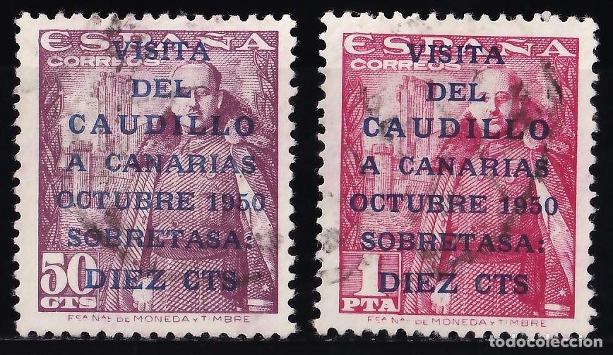 Stamps: ESPA&Ntilde;A, 1951 EDIFIL N&ordm; 1088 / 1089, Visita del Caudillo a Canarias.