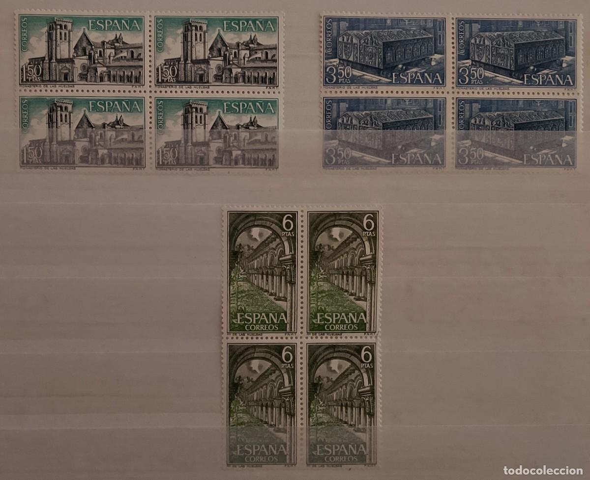Sellos: Sellos en bloques de 4. Edifil 1946/48. Monasterio de las Huelgas de Burgos. A&ntilde;o 1969.