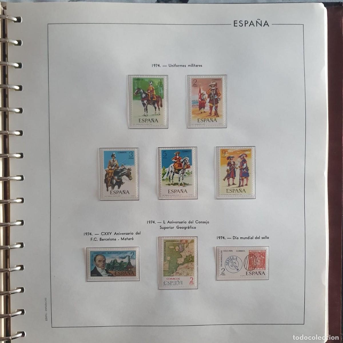 Sellos: A&Ntilde;O COMPLETO ESPA&Ntilde;A 1974 EDIFIL 2167 ** A 2231 ** MONTADO HOJAS EDIFIL