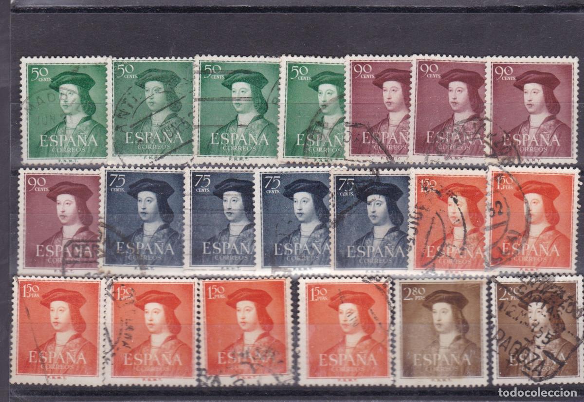 Sellos: FC4-7- FERNANDO CAT&Oacute;LICO edifil 1106/10 x 2 Series + Sueltos. USADOS .+150 euros