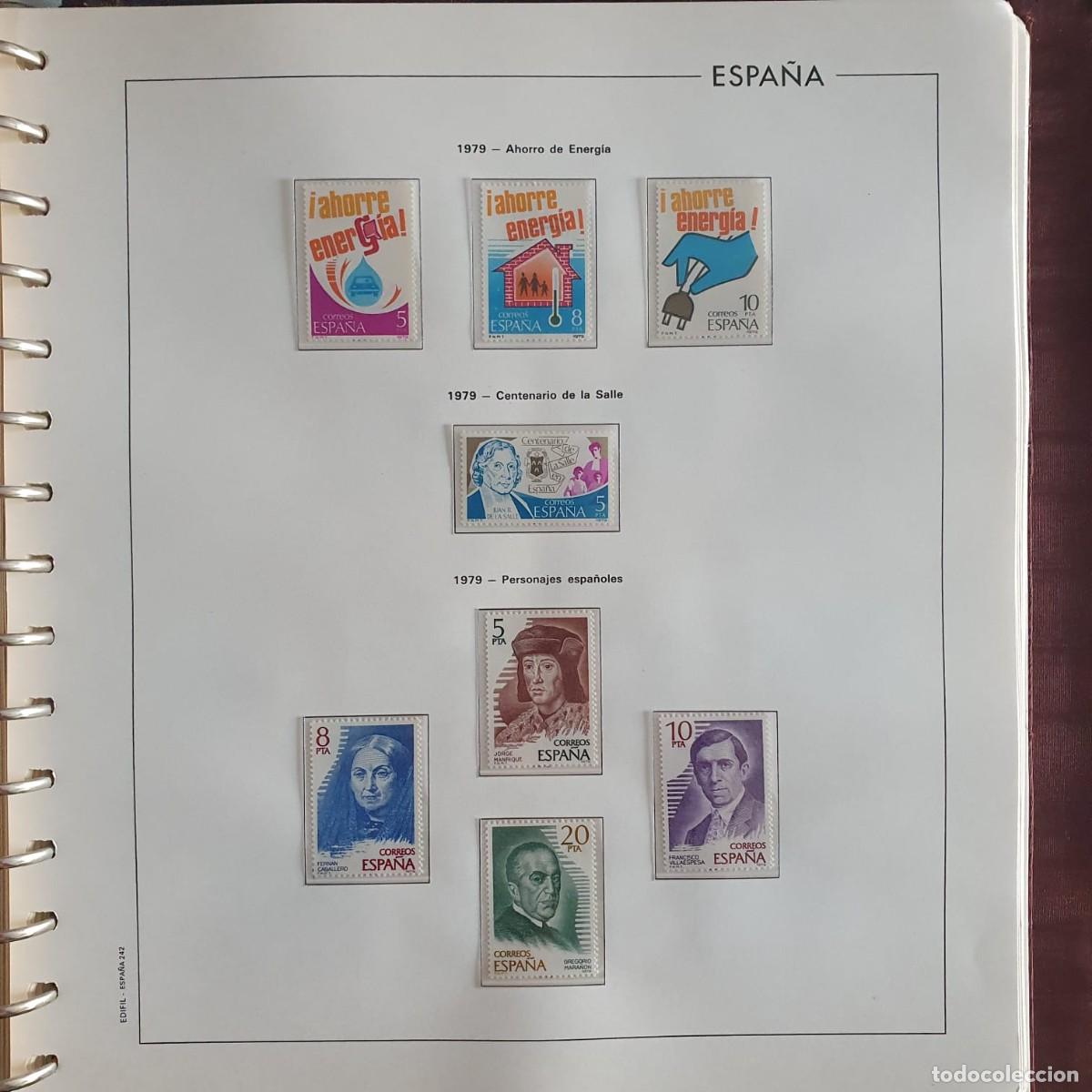 Selos: A&Ntilde;O COMPLETO ESPA&Ntilde;A 1979 EDIFIL 2508 ** A 2557 ** MONTADO HOJAS EDIFIL