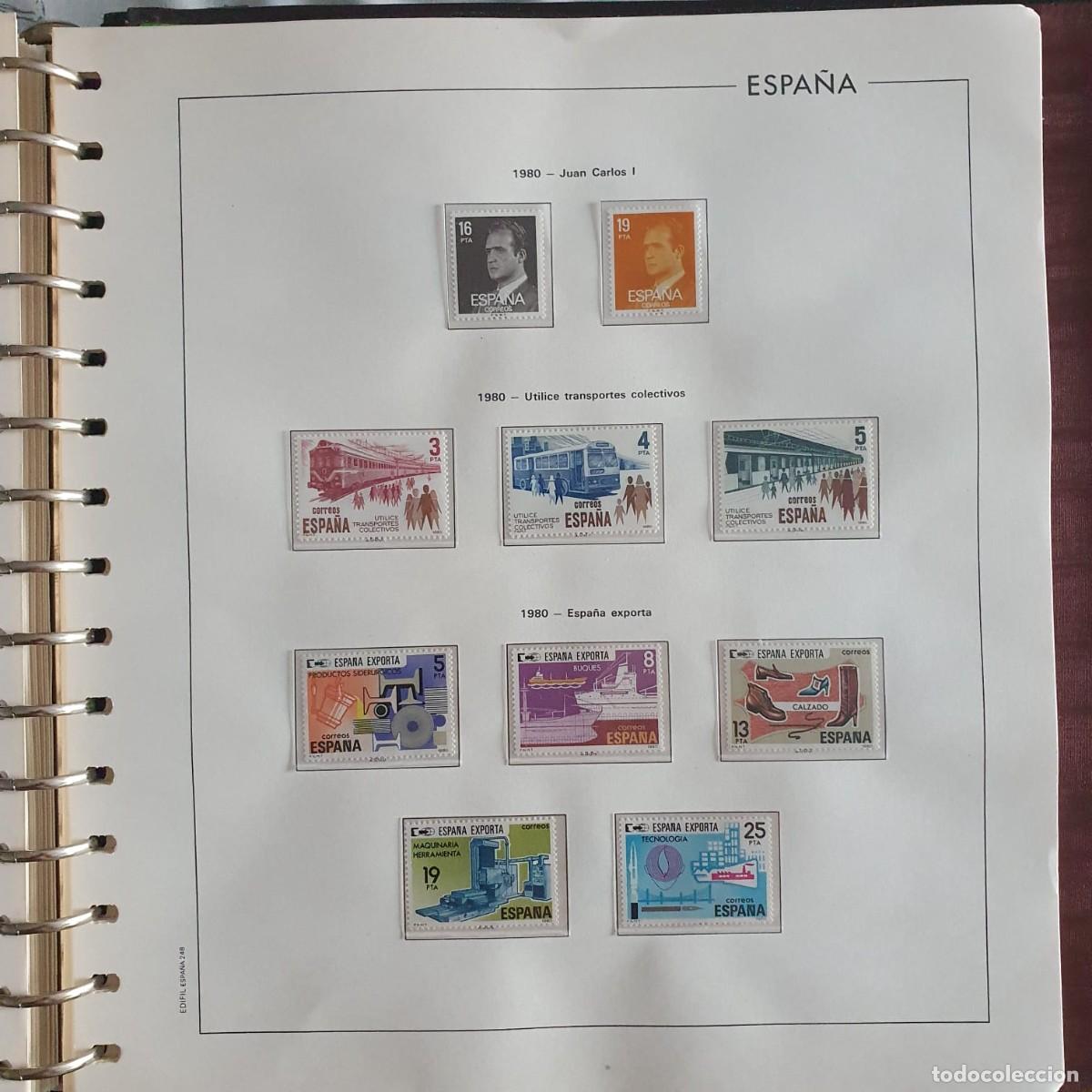 Sellos: A&Ntilde;O COMPLETO ESPA&Ntilde;A 1980 EDIFIL 2558 ** A 2598 ** MONTADO EN HOJAS EDIFIL