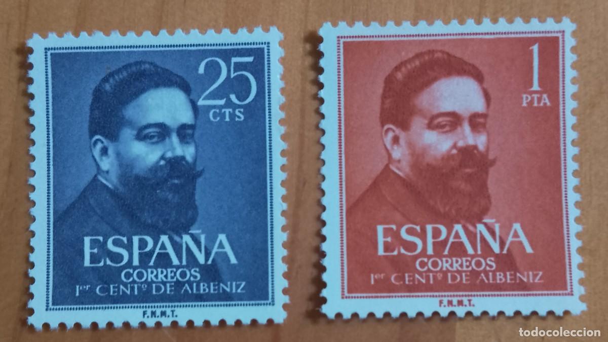 Sellos: SERIE - EDIFIL 1320 Y 1321 - A&Ntilde;O 1960 - CENTENARIO DEL NACIMIENTO DE ISAAC ALBENIZ