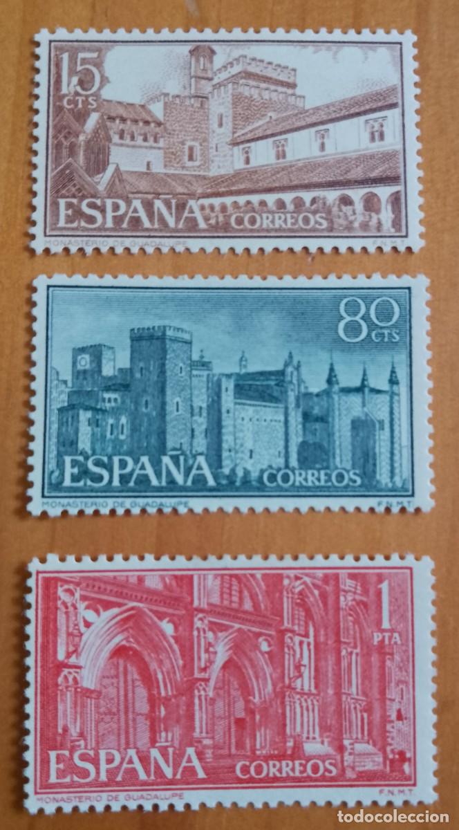 Sellos: SERIE - EDIFIL 1250, 1251 Y 1252 - A&Ntilde;O 1959 - MONASTERIO DE NUESTRA SE&Ntilde;ORA DE GUADALUPE.