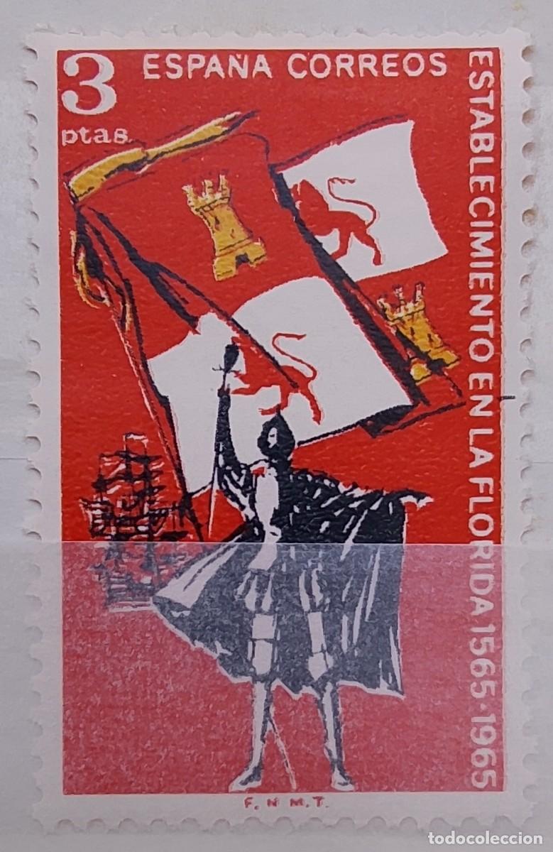 Sellos: Sellos. Edifil 1674. IV Centenario de la Fundaci&oacute;n de San Agust&iacute;n de Florida. A&ntilde;o 1965.
