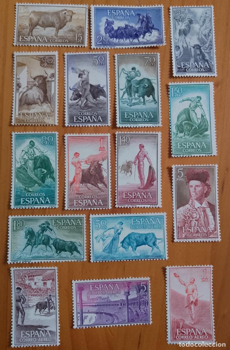 Sellos: SERIE - EDIFIL 1254 A 1269 - A&Ntilde;O 1960 - FIESTA NACIONAL. TAUROMAQUIA
