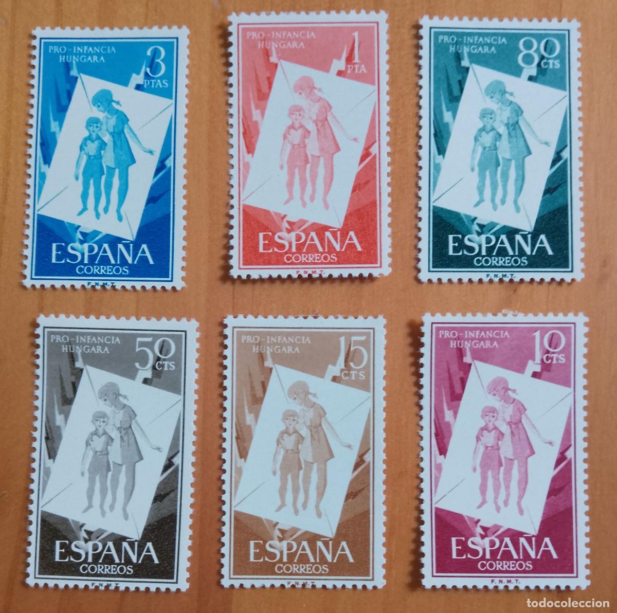 Sellos: SERIE - EDIFIL 1200 A 1205 - A&Ntilde;O 1956 - PRO-INFANCIA H&Uacute;NGARA