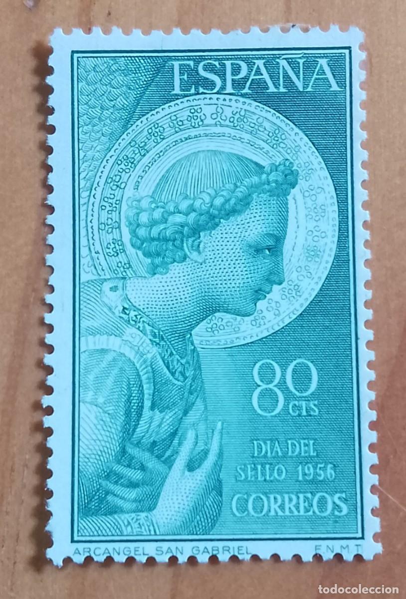 Sellos: SERIE - EDIFIL 1195 - A&Ntilde;O 1956 - ARC&Aacute;NGEL SAN GABRIEL. D&Iacute;A DEL SELLO.