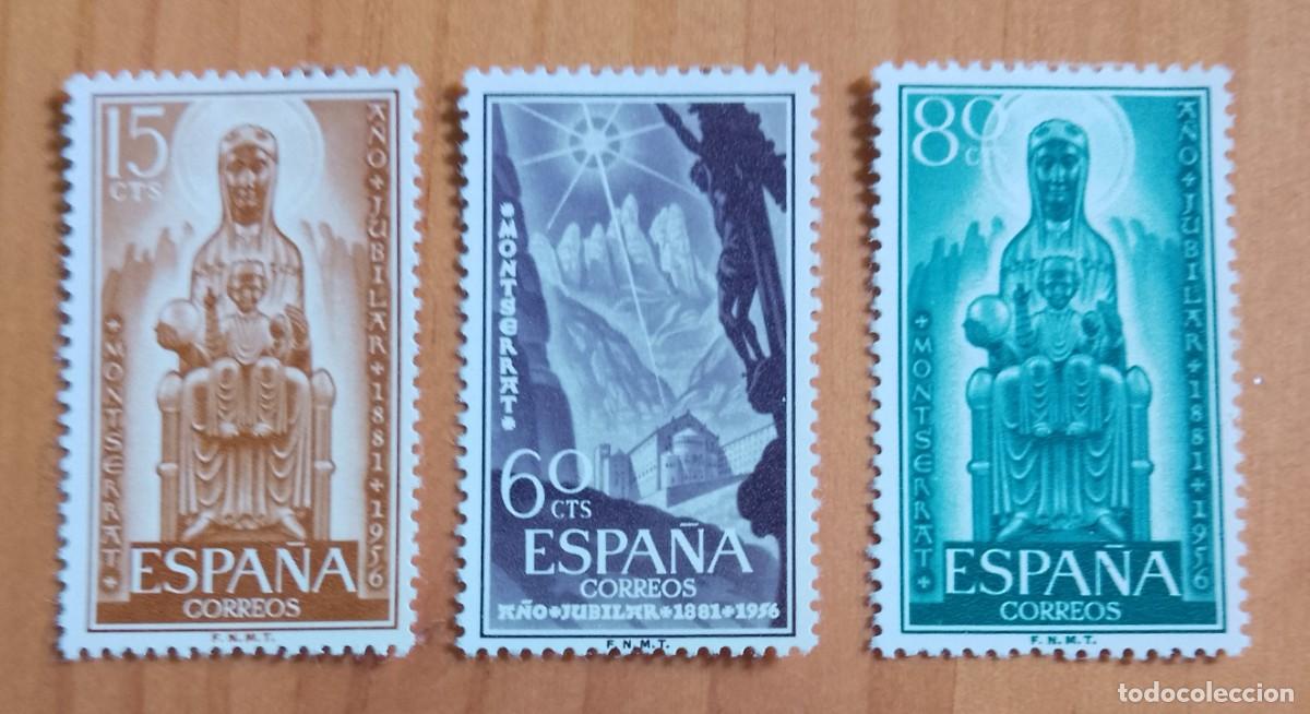 Sellos: SERIE - EDIFIL 1192, 1193 Y 1194 - A&Ntilde;O 1956 - A&Ntilde;O JUBILAR DE MONSERRAT