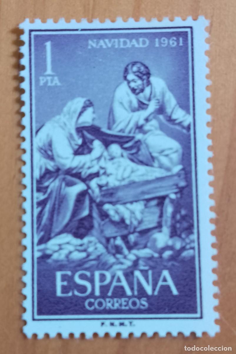 Sellos: SERIE - EDIFIL 1400 - A&Ntilde;O 1961 - NAVIDAD. LA SAGRADA FAMILIA DE GINES.