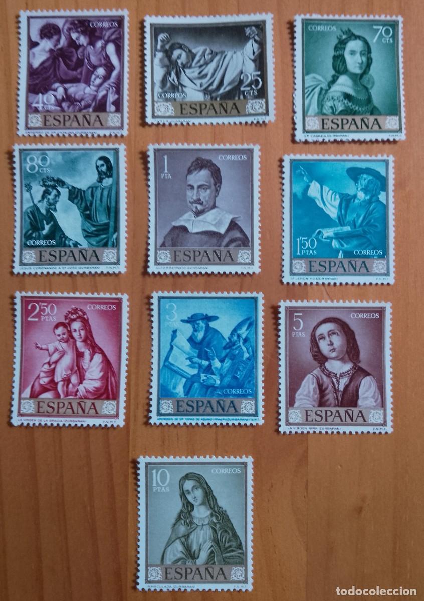 Sellos: SERIE - EDIFIL 1418 A 1427 - A&Ntilde;O 1962 - PINTURA: ZURBARAN