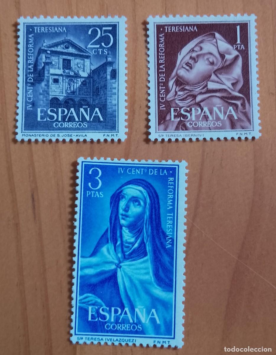Sellos: SERIE - EDIFIL 1428 A 1430 - A&Ntilde;O 1962 - IV CENTENARIO DE LA REFORMA TERESIANA