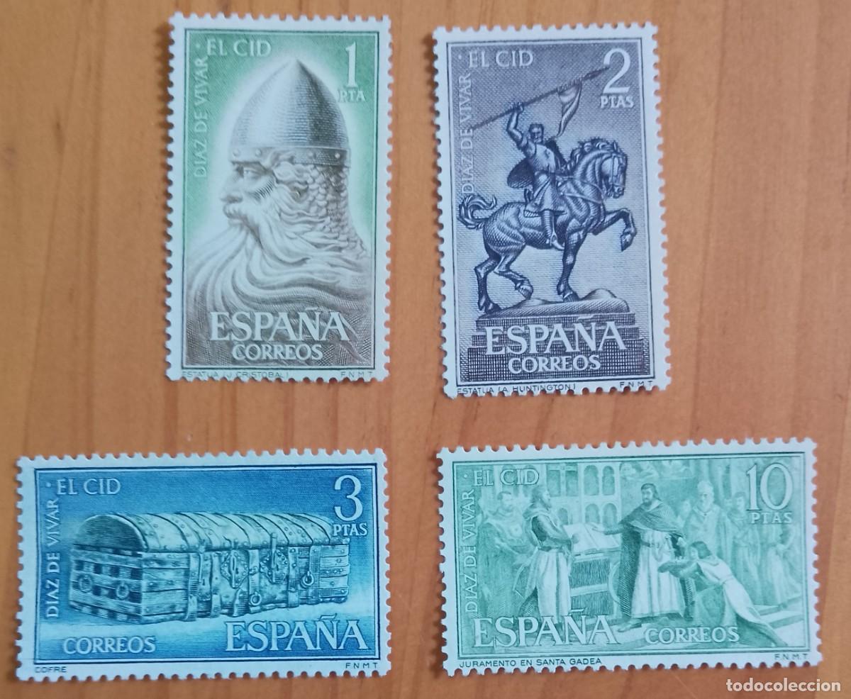 Sellos: SERIE - EDIFIL 1444 A 1447 - A&Ntilde;O 1962 - RODRIGO DIAZ DE VIVAR, EL CID