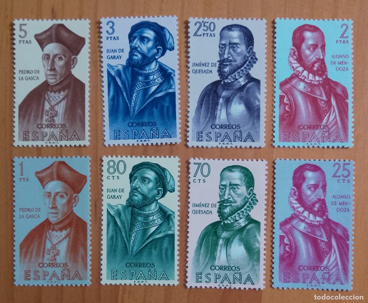 Sellos: SERIE - EDIFIL 1454 A 1461 - A&Ntilde;O 1962 - FORJADORES DE AM&Eacute;RICA
