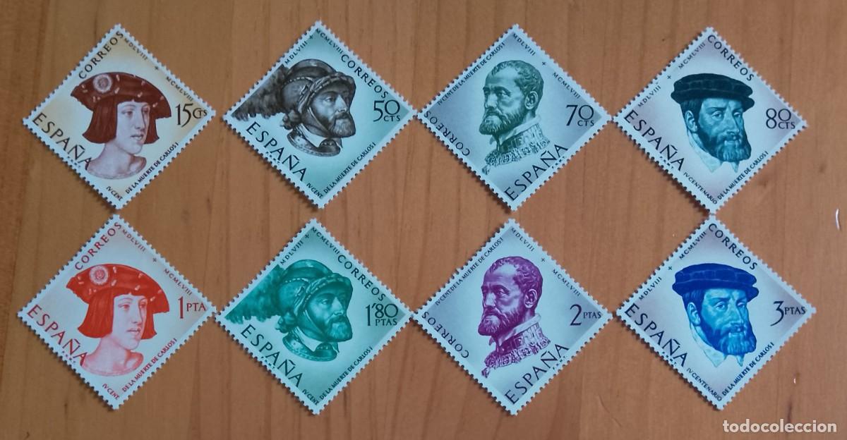 Sellos: SERIE - A&Ntilde;O 1958 - EDIFIL 1224 A 1231 - IV CENTENARIO MUERTE DE CARLOS I DE ESPA&Ntilde;A Y V DE ALEMANIA