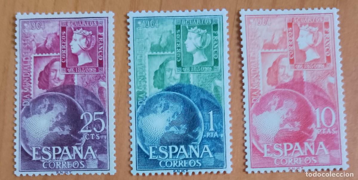 Selos: SERIE, A&Ntilde;O 1964 - EDIFIL 1595, 1596 Y 1597 - DIA MUNDIAL DEL SELLO