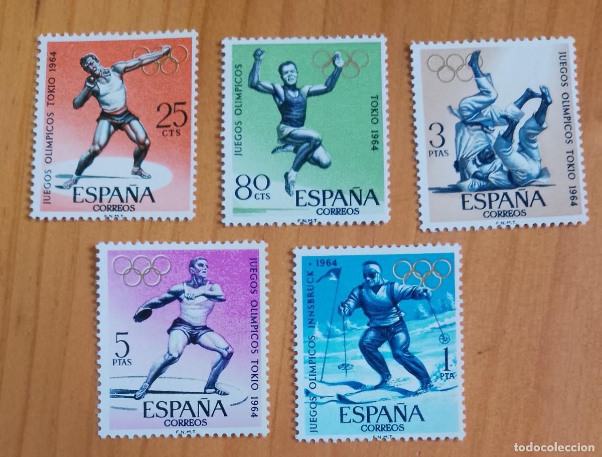 Selos: SERIE, A&Ntilde;O 1964 - EDIFIL 1617 A 1621 - JUEGOS OLIMPICOS TOKIO
