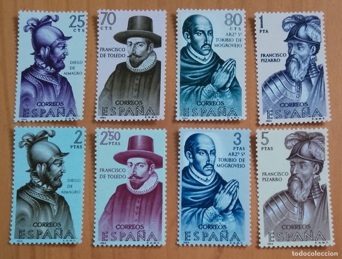 Sellos: SERIE, A&Ntilde;O 1964 - EDIFIL 1622 A 1629 - FORJADORES DE AM&Eacute;RICA.