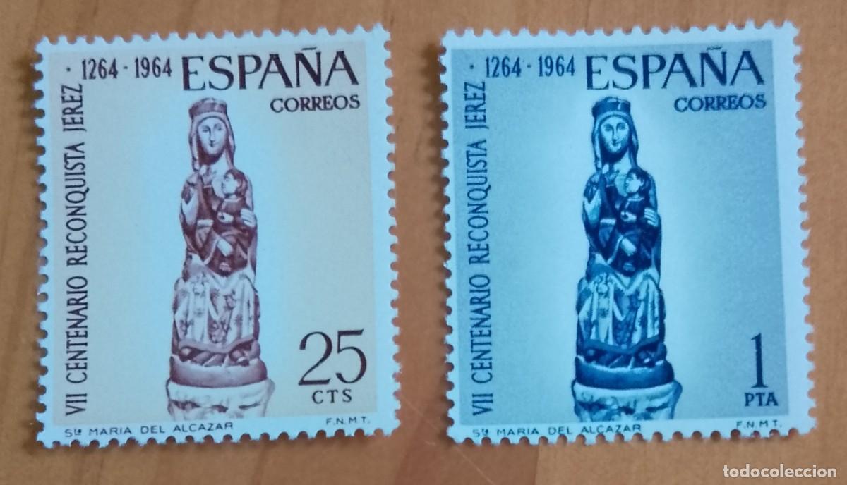 Sellos: SERIE, A&Ntilde;O 1964 - EDIFIL 1615 Y 1616 - VII CENTENARIO DE LA RECONQUISTA DE JEREZ, VIRGEN ALCAZAR.