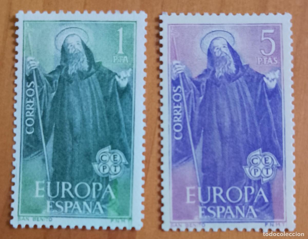 Sellos: SERIE, A&Ntilde;O 1965 - EDIFIL 1675 Y 1676 - SAN BENITO. PATR&Oacute;N DE EUROPA.
