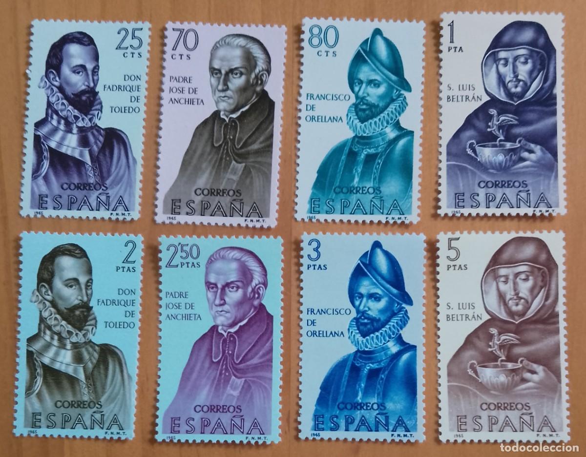Sellos: SERIE, A&Ntilde;O 1965 - EDIFIL 1678 A 1685 - FORJADORES DE AM&Eacute;RICA.