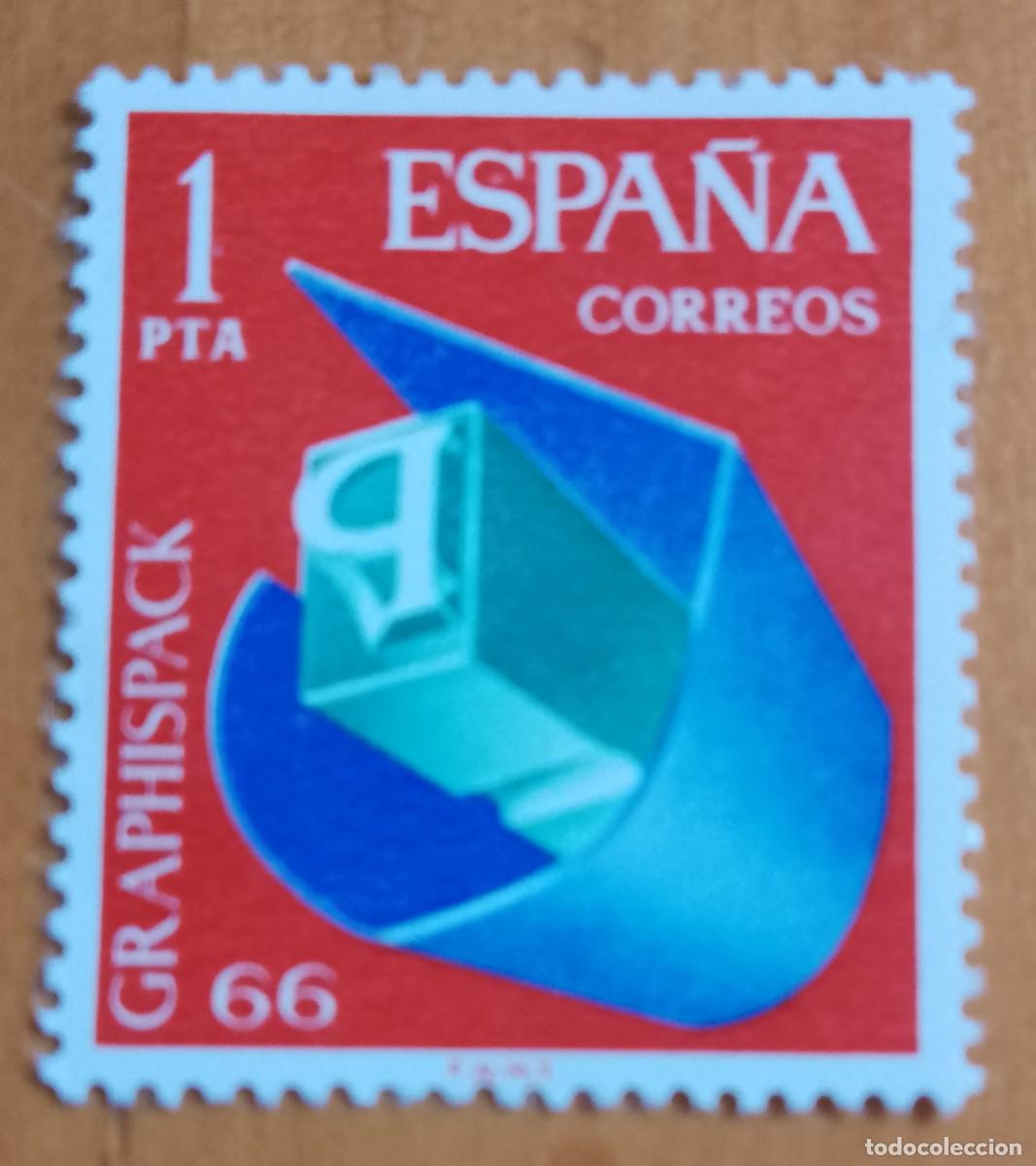 Sellos: SERIE, A&Ntilde;O 1966 - EDIFIL 1709 - SAL&Oacute;N DE ARTES GR&Aacute;FICAS, ENVASE Y EMBALAJE. GRAPHISPACH 66