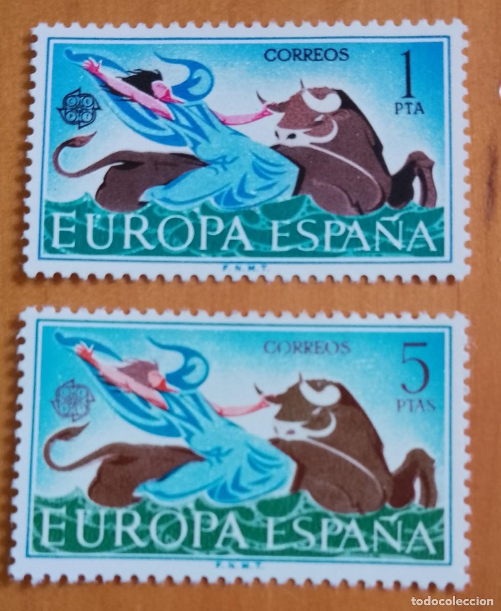 Sellos: SERIE, A&Ntilde;O 1966 - EDIFIL 1747 Y 1748 - EUROPA, CEPT - EL RAPTO DE EUROPA