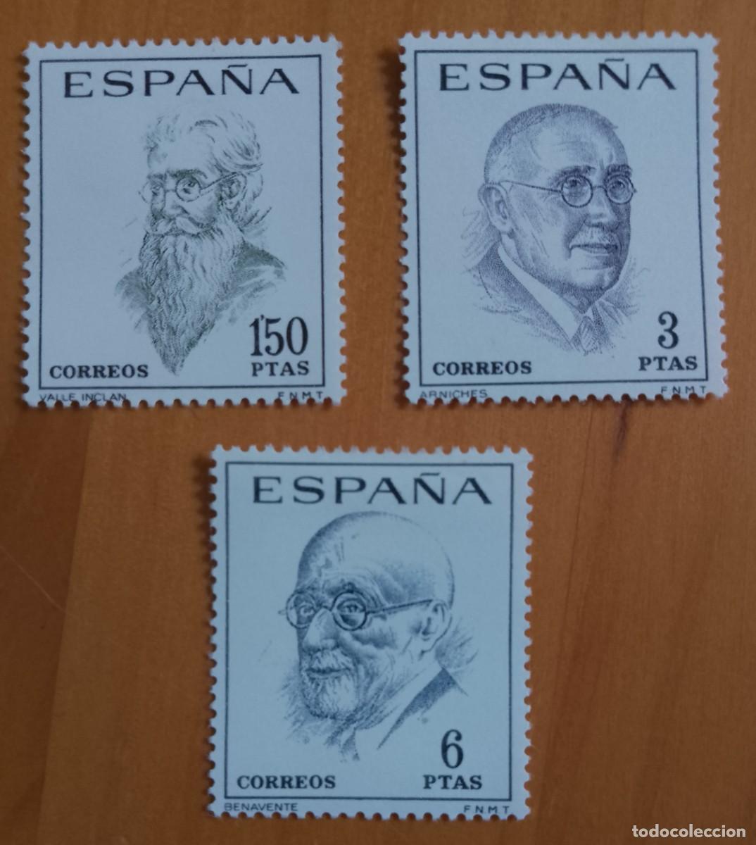 Sellos: SERIE, A&Ntilde;O 1966 - EDIFIL 1758 A 1760 - LITERATOS ESPA&Ntilde;OLES. CENTENARIO DE SU NACIMIENTO.