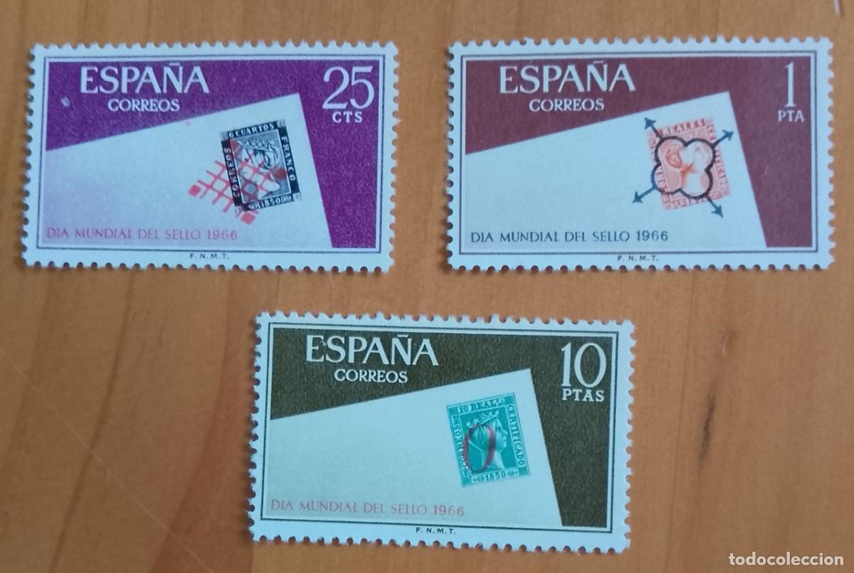 Sellos: SERIE, A&Ntilde;O 1966 - EDIFIL 1723 A 1725- DIA MUNDIAL DEL SELLO.