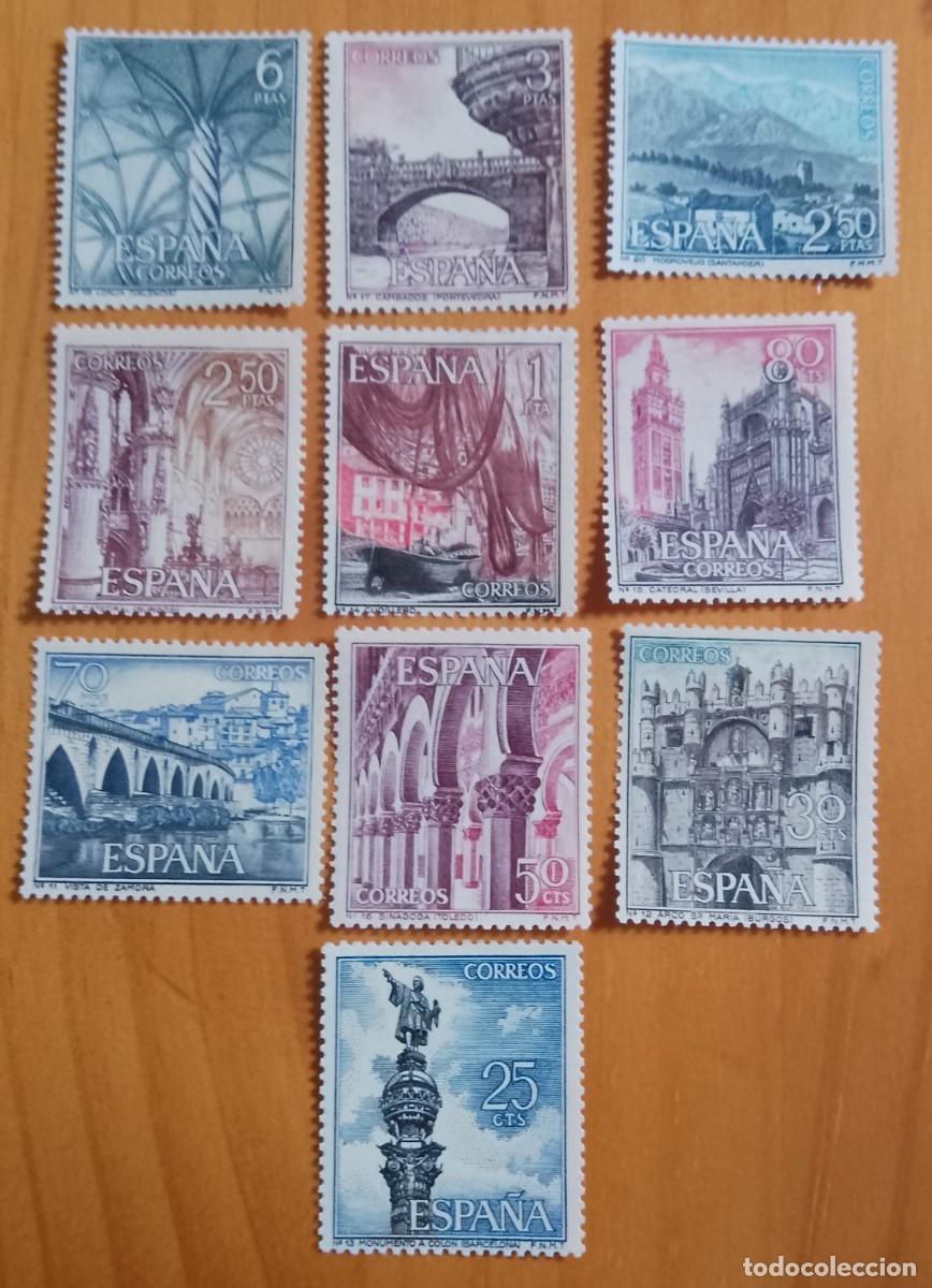Sellos: SERIE - A&Ntilde;O 1965 - EDIFIL 1643 A 1652 - PAISAJES Y MONUMENTOS.