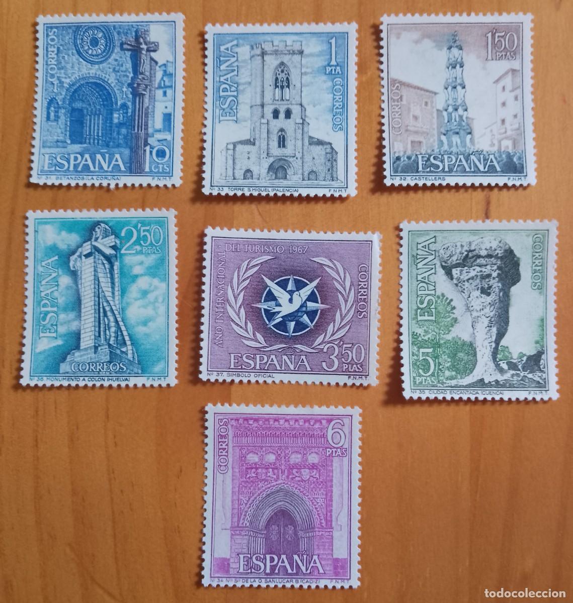 Sellos: SERIE - A&Ntilde;O 1967 - EDIFIL 1802 A 1808 - PAISAJES Y MONUMENTOS.