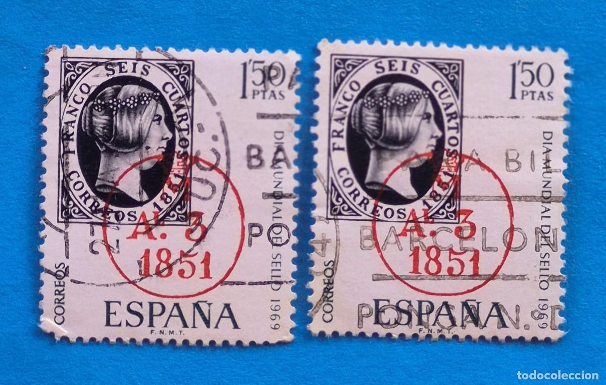 Sellos: DIA MUNDIAL DEL SELLO&ndash;Matasellos prefilatelico fechador de Madrid-1,50 pta.-ESPA&Ntilde;A 1969-EDIFIL 1922