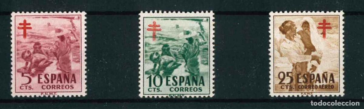 Sellos: Espa&ntilde;a 1951. Pro Tuberculosos. Edifil 1103/05 R8.2