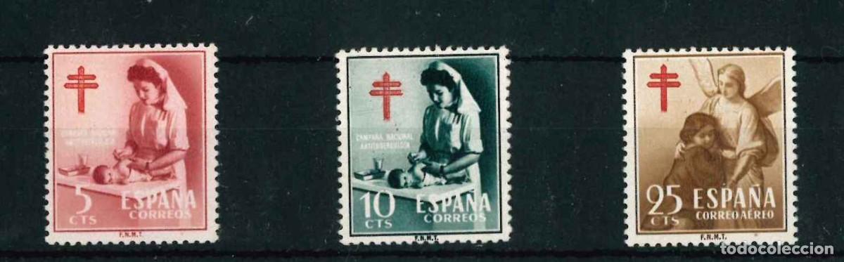 Sellos: Espa&ntilde;a 1953. Pro Tuberculosos. Edifil 1121/23 R14.2