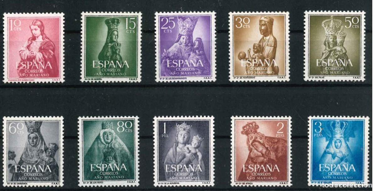 Sellos: Espa&ntilde;a 1954. A&ntilde;o Mariano. Edifil 1132/41 R17