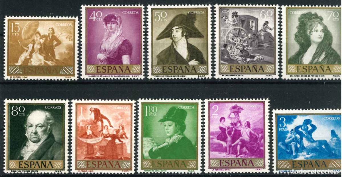 Sellos: Espa&ntilde;a 1958. Serie de Goya. Edifil 1210/19** MNH R30.2