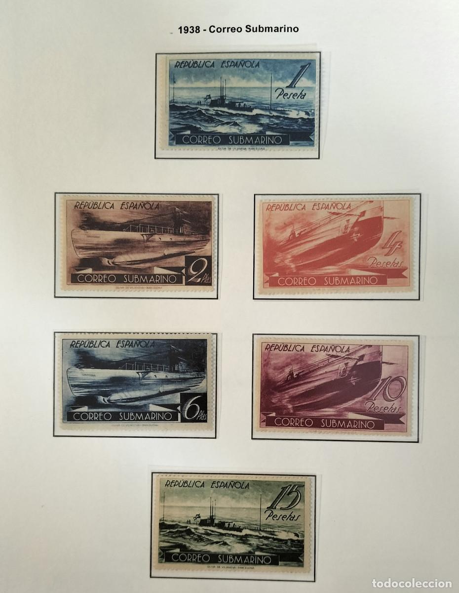 Sellos: Edifil 775/80 780 AUTENTICOS Y CON MARQUILLA serie completa Submarino Hoja no incluida Espa&ntilde;a 1938