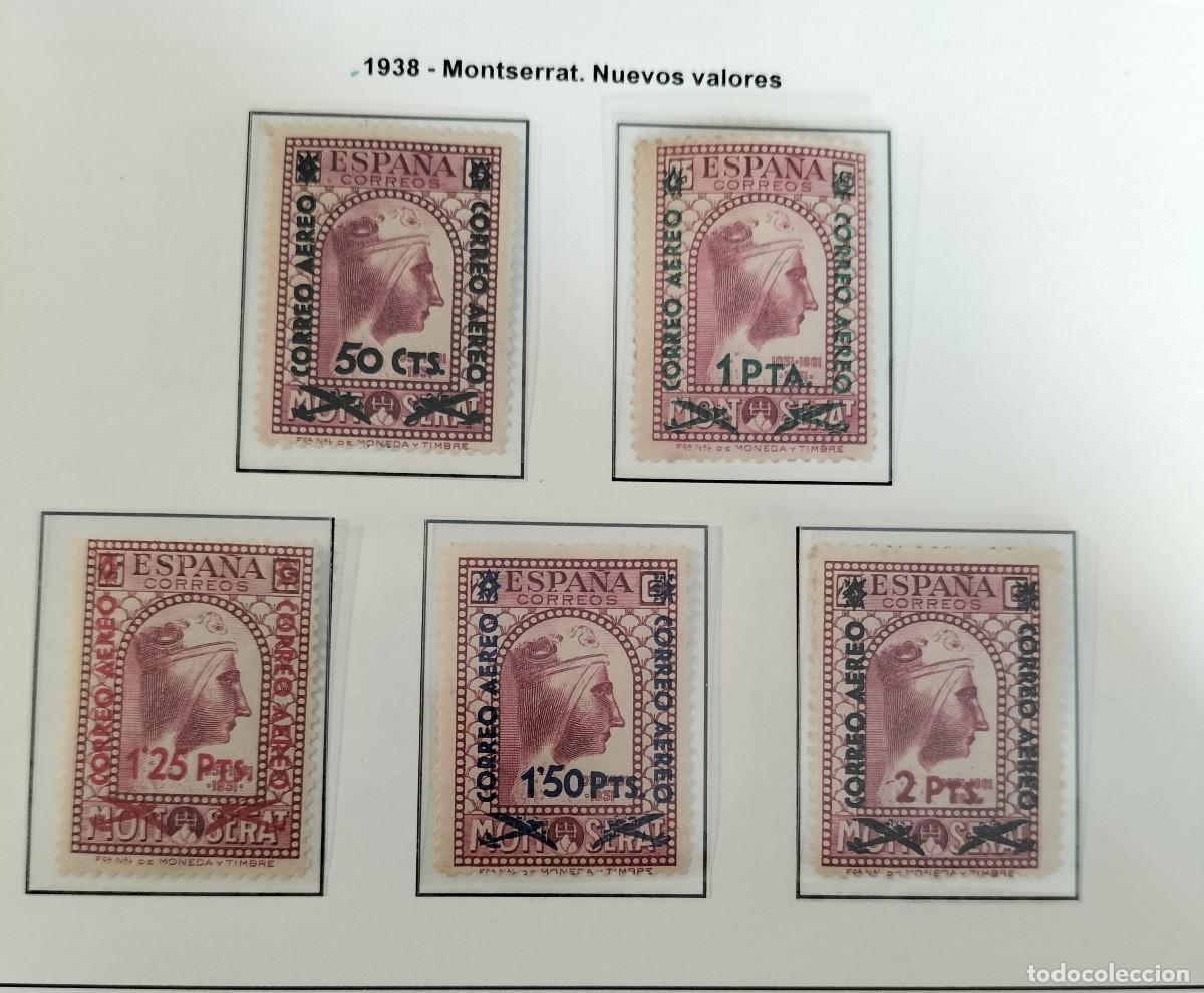 Sellos: Edifil 782/86 786 MNH AUTENTICOS serie completa SIN FIJASELLOS Montserrat Espa&ntilde;a 1938 Leer