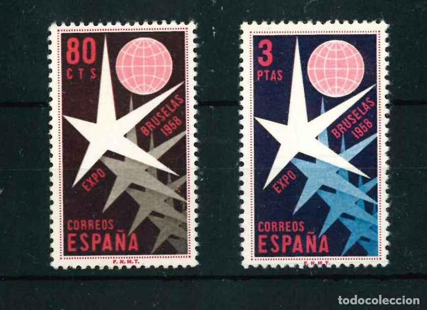 Sellos: Espa&ntilde;a 1958. Exposici&oacute;n de Bruselas. Edifil 1220/21** MNH R31