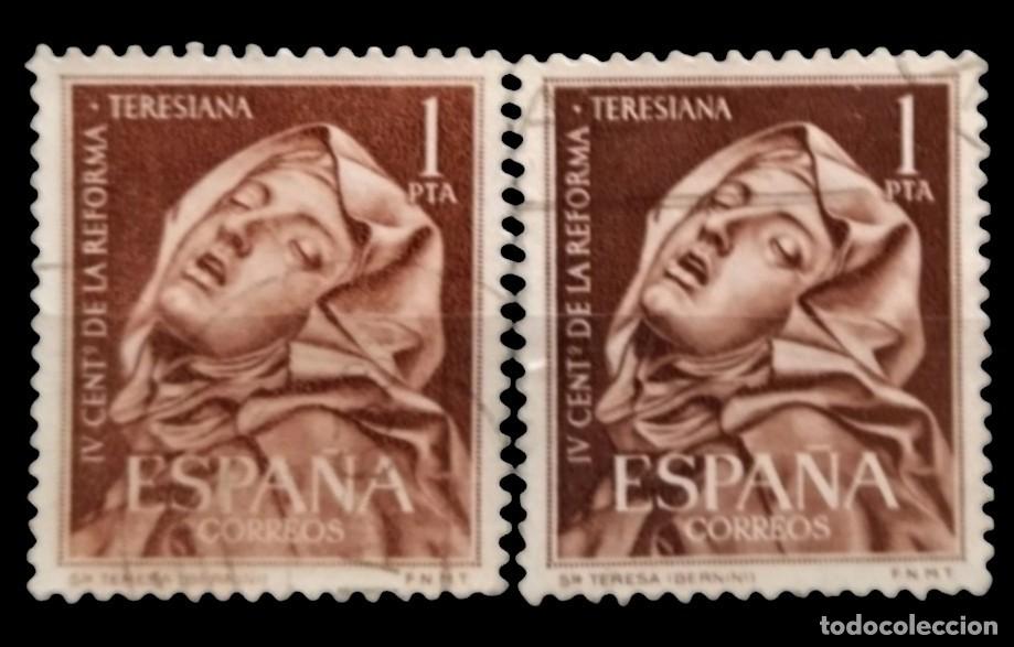 Sellos: ESPA&Ntilde;A 1962 SANTA TERESA. VARIEDAD DE COLOR. EDIFIL 1429. USADO - USED.