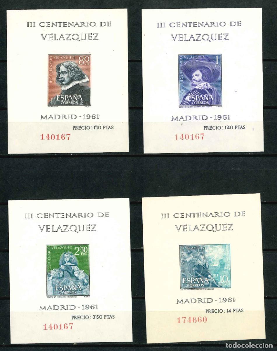Sellos: Espa&ntilde;a 1961. Vel&aacute;zquez 4 hojas bloque. Edifil 1344/47** MNH R41