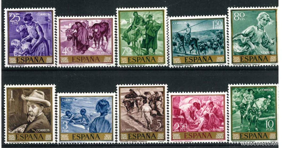 Sellos: Espa&ntilde;a 1964. Sorolla, Edifil 1566/75** MNH R54.2