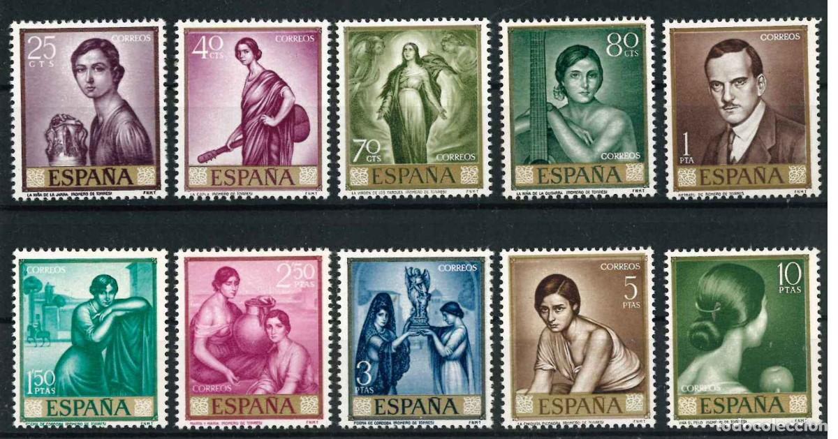 Sellos: Espa&ntilde;a 1965. Romero de Torres, Edifil 1657/66** MNH R56.2
