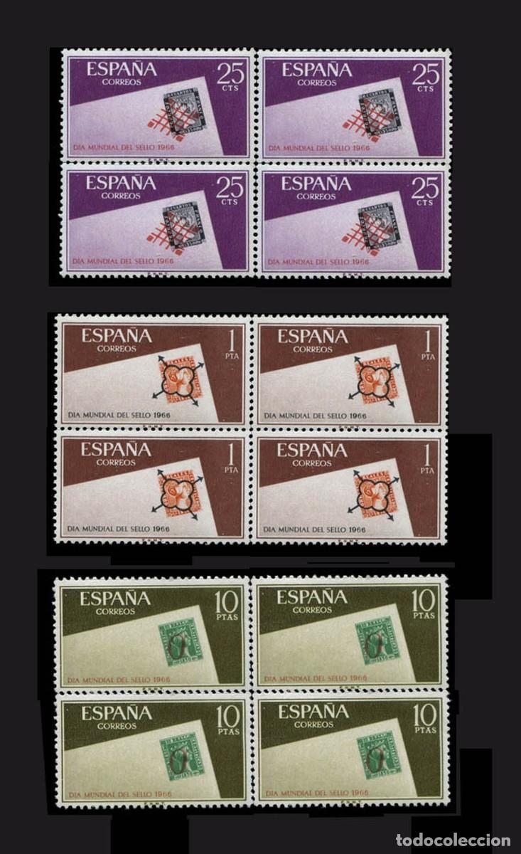 Sellos: Bloques de 4 Edifil 1723-1725 nuevos sin charnela MNH ** 1966 D&iacute;a Mundial del Sello