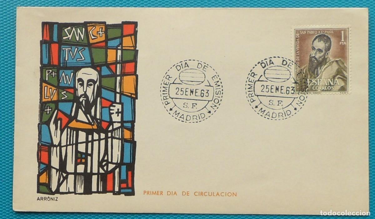 Sellos: 1963-ESPA&Ntilde;A-SPD-VER FOTO-N&ordm;1493-XIX CENTENARIO DE LA VENIDA DE SAN PABLO A ESPA&Ntilde;A