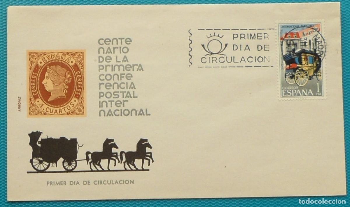 Sellos: 1963-ESPA&Ntilde;A-SPD-VER FOTO-N&ordm;1508-CENTENARIO DE LA I CONFERENCIA POSTAL INTERNACIONAL