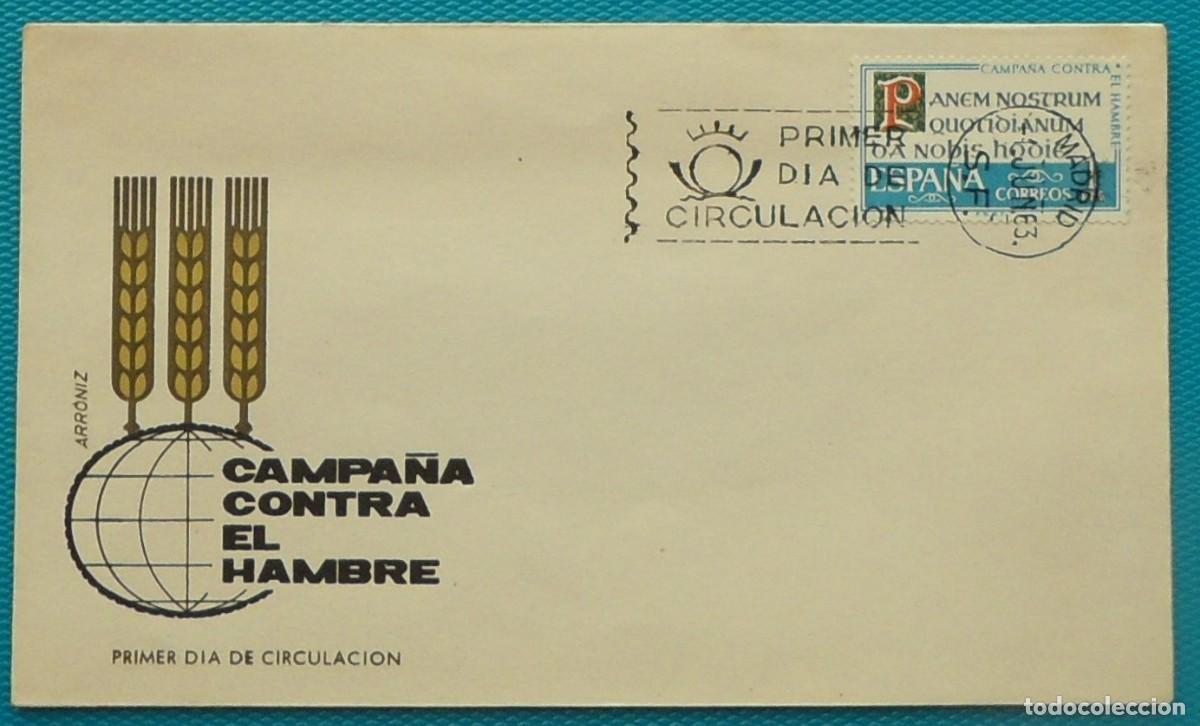 Sellos: 1963-ESPA&Ntilde;A-SPD-VER FOTO-N&ordm;1512-CAMPA&Ntilde;A CONTRA EL HAMBRE